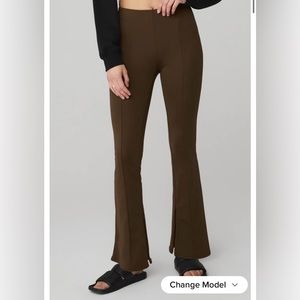 Alo yoga zip it flare leggings - espresso xxs